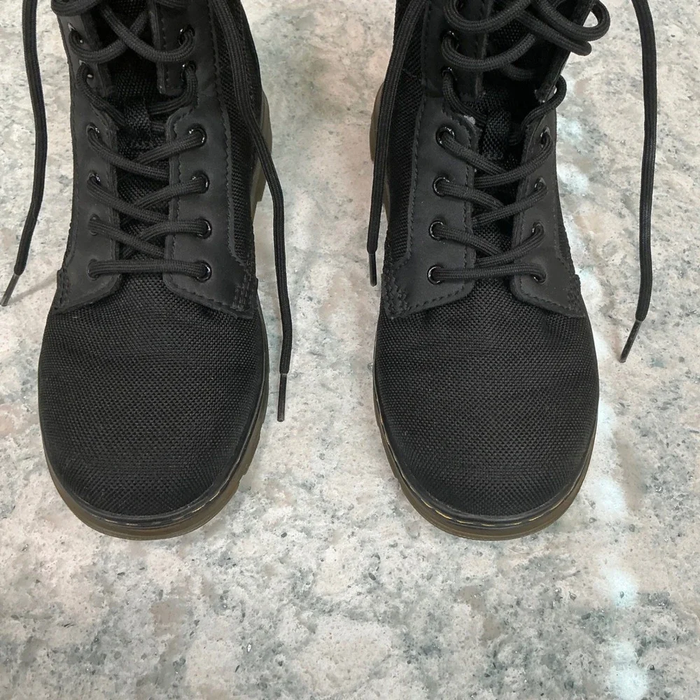Dr. Martens Combs J Boots Size 4M 5L Black Nylon Tactical Side Zip Combat Boot
